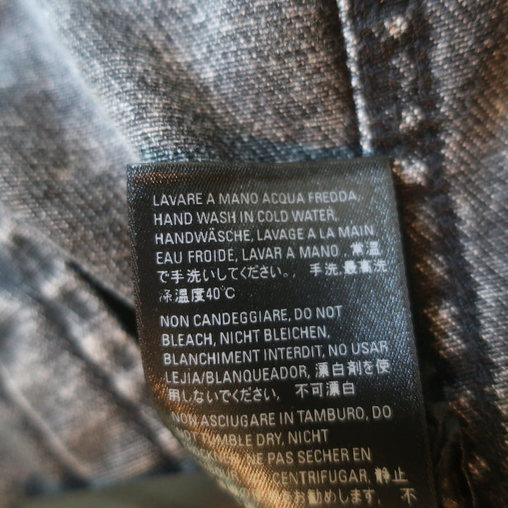 Balenciaga Paris Flag Embroidered Denim Jacket Gray Cotton Size 36 Unisex