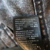 Balenciaga Paris Flag Embroidered Denim Jacket Gray Cotton Size 36 Unisex