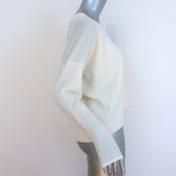 Helmut Lang Plush Mixed Knit Sweater Ivory Wool Size Petite
