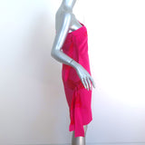 Christian Lacroix One Shoulder Side-Tie Dress Fuchsia Silk Size 40