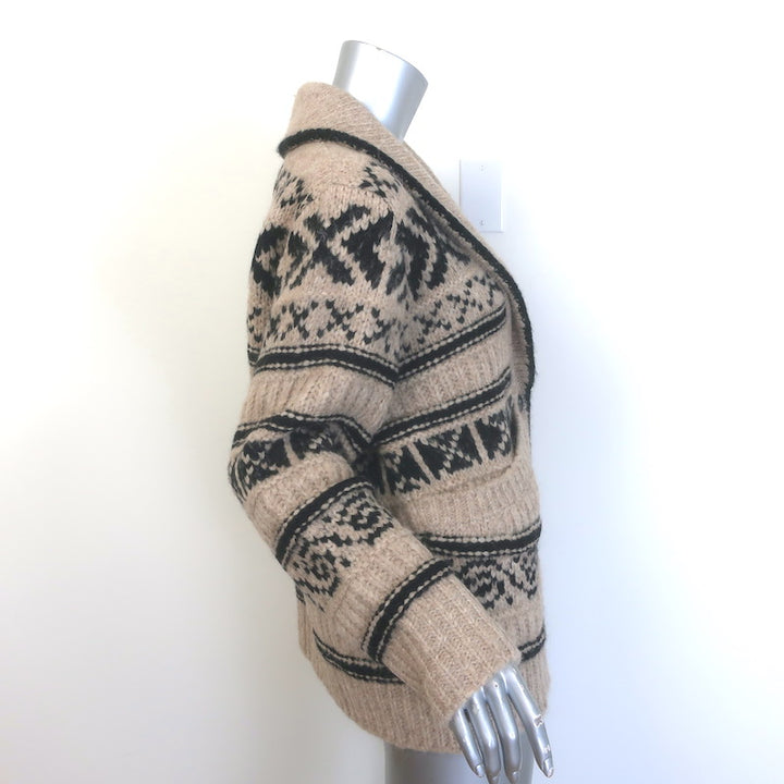 XIRENA Vail Fair Isle Cardigan Oatmeal Alpaca-Blend Size Small