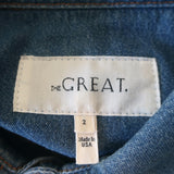 THE GREAT Harbor Denim Shirt Blue Size 2 Long Sleeve Top