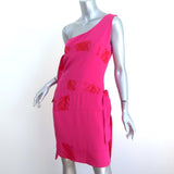 Christian Lacroix One Shoulder Side-Tie Dress Fuchsia Silk Size 40