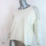 Helmut Lang Plush Mixed Knit Sweater Ivory Wool Size Petite