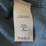 THE GREAT Harbor Denim Shirt Blue Size 2 Long Sleeve Top