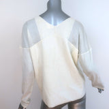 Helmut Lang Plush Mixed Knit Sweater Ivory Wool Size Petite