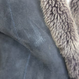 Charles Chang-Lima shearling jacket in dark gray and brown — genuine shearling, luxury pre-owned, women's size Small