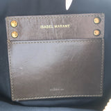 Isabel Marant Nessah Logo-Strap Crossbody Bag Olive Brown Leather