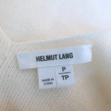 Helmut Lang Plush Mixed Knit Sweater Ivory Wool Size Petite