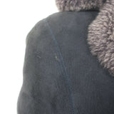 Charles Chang-Lima shearling jacket in dark gray and brown, authentic pre-owned luxury, size small
