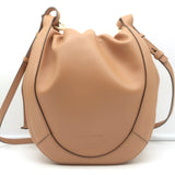 Ulla Johnson Hilma Drawstring Bucket Bag Beige Leather Medium Crossbody NEW