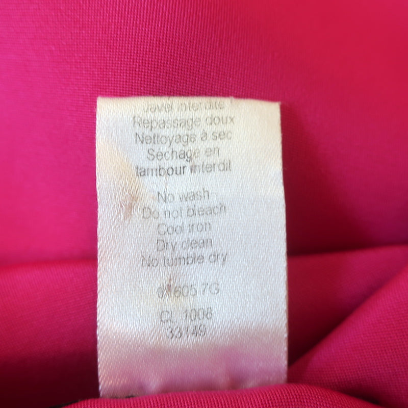 Christian Lacroix One Shoulder Side-Tie Dress Fuchsia Silk Size 40
