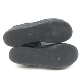 Chanel CC Quilted-Platform Dad Sandals Black Shiny Calfskin Leather Size 38