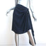 Vintage Valentino Boutique Asymmetric Gathered-Side Skirt Navy Silk Size 6