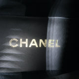Chanel Platform High Top Sneakers Black Leather Size 38