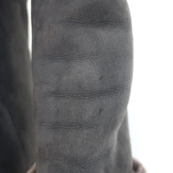 Charles Chang-Lima authentic shearling jacket in dark gray and brown, pre-owned luxury outerwear