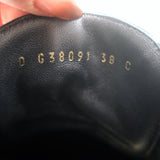 Chanel Platform High Top Sneakers Black Leather Size 38