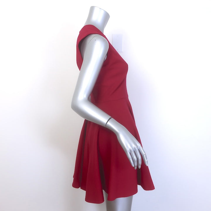 Alexander McQueen Sleeveless Fit &amp; Flare Mini Dress Raspberry Crepe Size 40