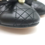 Christian Dior Ballet Slingback Pumps Black Quilted Cannage Leather Size 37