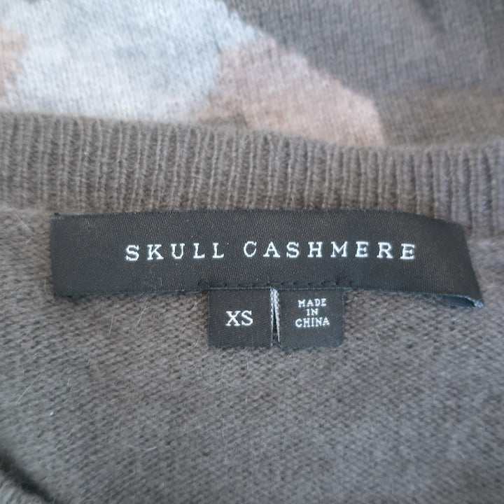 Skull Cashmere Luther Camo Skull Sweater Dark Gray Cashmere Size Extra Small