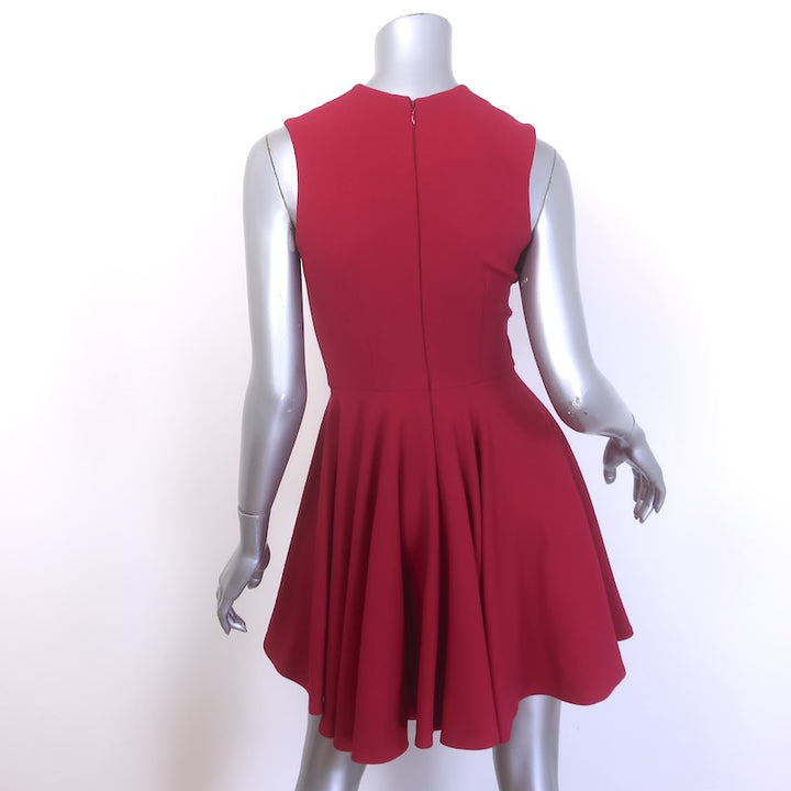 Alexander McQueen Sleeveless Fit &amp; Flare Mini Dress Raspberry Crepe Size 40
