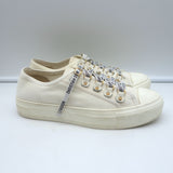 Christian Dior Walk'n'Dior Low Top Sneakers Cream Cotton Canvas Size 38