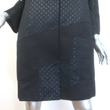 Louis Vuitton Monogram Satin Coat Black Silk-Blend Size 38