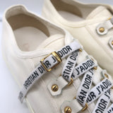 Christian Dior Walk'n'Dior Low Top Sneakers Cream Cotton Canvas Size 38