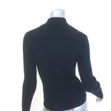 Courreges Re-Edition Ribbed Knit Turtleneck Top Navy Size 3