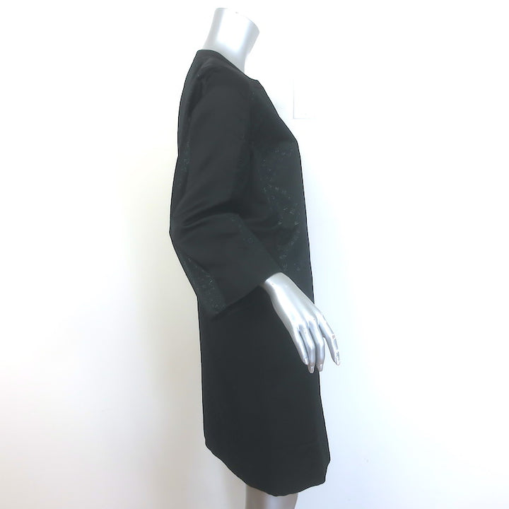 Louis Vuitton Monogram Satin Coat Black Silk-Blend Size 38