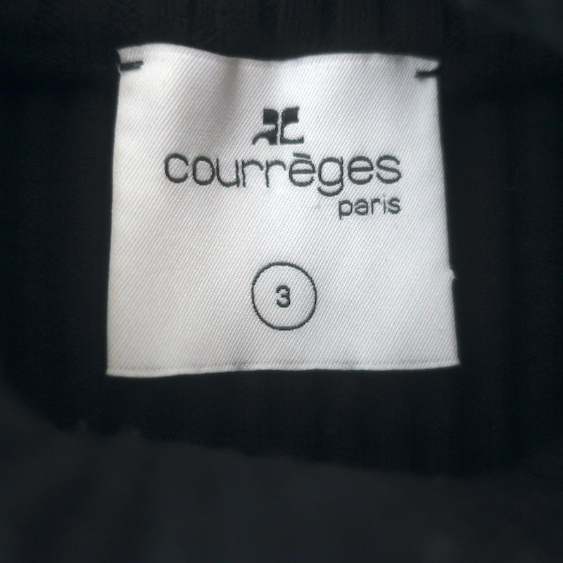 Courreges Re-Edition Ribbed Knit Turtleneck Top Navy Size 3
