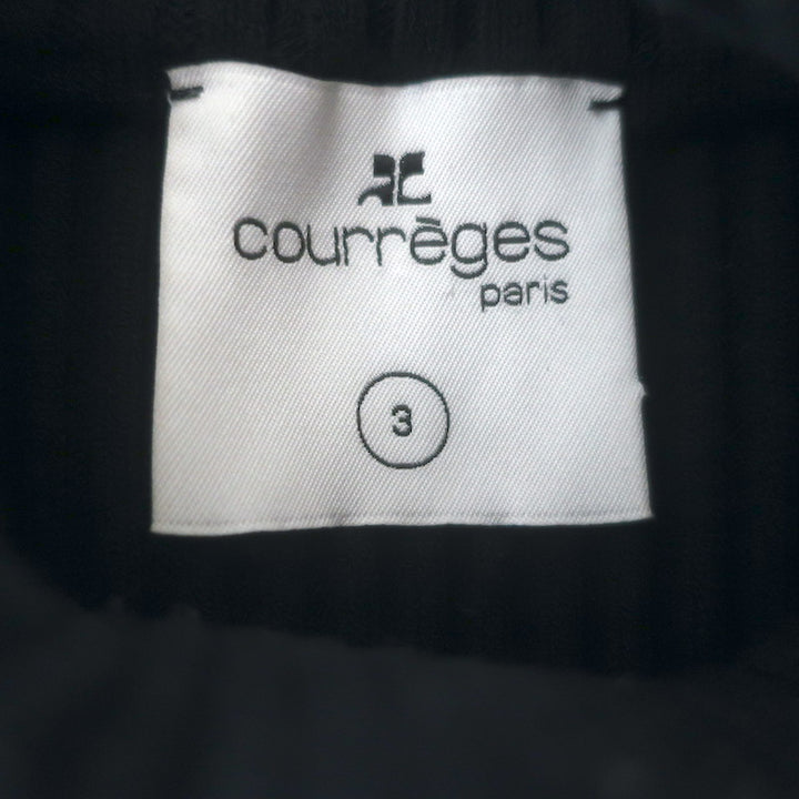 Courreges Re-Edition Ribbed Knit Turtleneck Top Navy Size 3