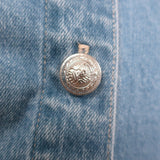 L'Agence Midy denim button-front mini dress, blue stretch cotton, authentic pre-owned designer piece