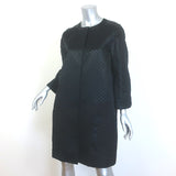 Louis Vuitton Monogram Satin Coat Black Silk-Blend Size 38