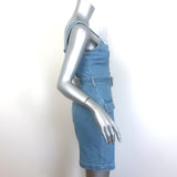 Authentic L'Agence Midy denim button-front mini dress in blue stretch cotton, size 2, new with tags