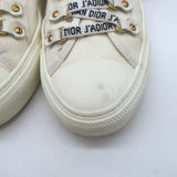 Christian Dior Walk'n'Dior Low Top Sneakers Cream Cotton Canvas Size 38