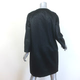 Louis Vuitton Monogram Satin Coat Black Silk-Blend Size 38