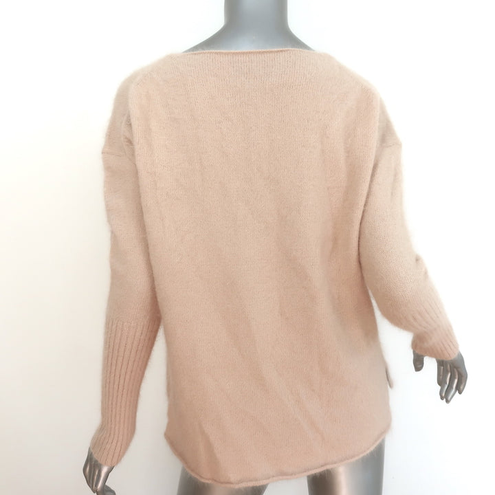Nili Lotan Oversized Crewneck Sweater Camel Angora-Blend Size Extra Small NEW