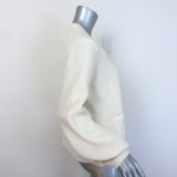 Dorothee Schumacher Seductive Lace Blouson-Sleeve Cardigan Cream Size 4