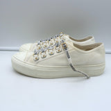 Christian Dior Walk'n'Dior Low Top Sneakers Cream Cotton Canvas Size 38