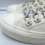 Christian Dior Walk'n'Dior Low Top Sneakers Cream Cotton Canvas Size 38