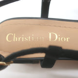 Christian Dior Ballet Slingback Pumps Black Quilted Cannage Leather Size 37