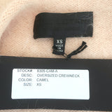 Nili Lotan Oversized Crewneck Sweater Camel Angora-Blend Size Extra Small NEW