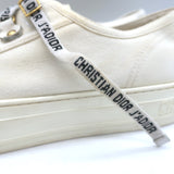Christian Dior Walk'n'Dior Low Top Sneakers Cream Cotton Canvas Size 38