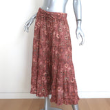 Ulla Johnson Verity Tiered Midi Skirt Rosebud Floral Print Cotton-Blend Size 6