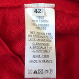 Balmain Button-Shoulder Ruffle Sleeve Tunic Top Red Jersey Size 42 NEW