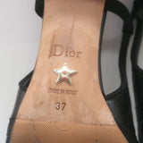 Christian Dior Ballet Slingback Pumps Black Quilted Cannage Leather Size 37