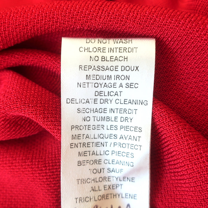 Balmain Button-Shoulder Ruffle Sleeve Tunic Top Red Jersey Size 42 NEW