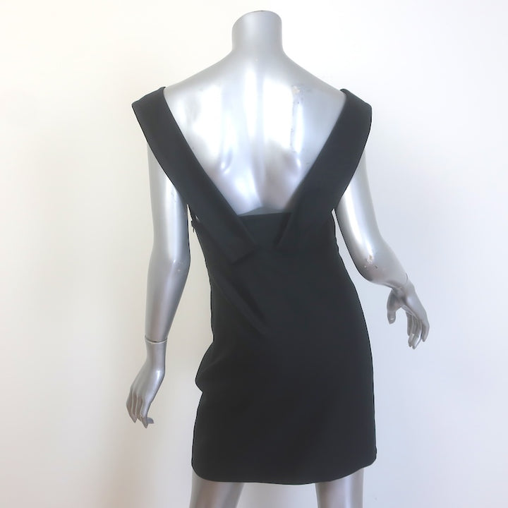 Miu Miu Crisscross-Back Off the Shoulder Mini Dress Black Twill Size 38