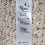 Dorothee Schumacher Seductive Lace Blouson-Sleeve Cardigan Cream Size 4